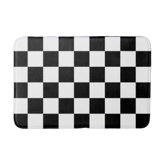 Tapis De Bain À damiers noir et blanc classique
