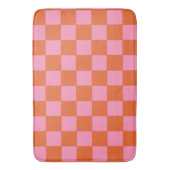 Tapis De Bain à damiers orange et rose (devant Vertical)