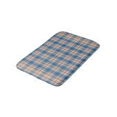 Tapis De Bain à damiers Plaid Beige Bleu Gris Et Pêche (Angle)