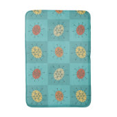 Tapis De Bain à damiers'âge atomique Turquoise (Devant (Vertical))