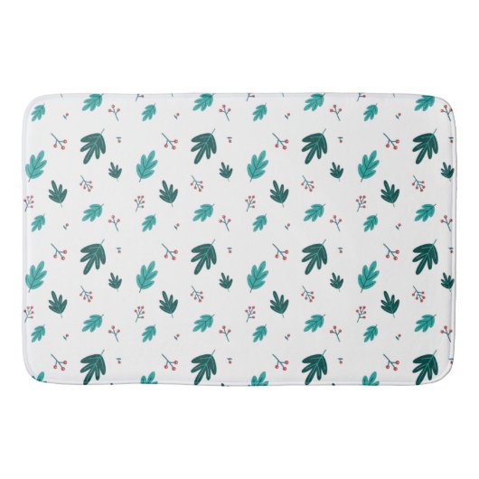 Tapis De Bain À feuillage persistant Tree Feuilles et Red Holly  (Devant)