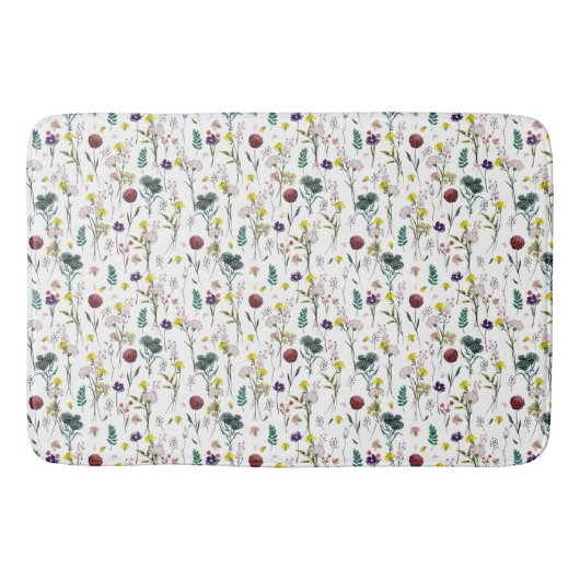 Tapis de bain à fleurs sauvages vibrant (Devant)