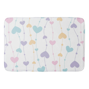 Tapis de bain à guirlande de cœurs pastel - Doux b