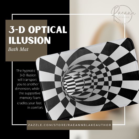 Tapis de bain à illusion d'optique 3D