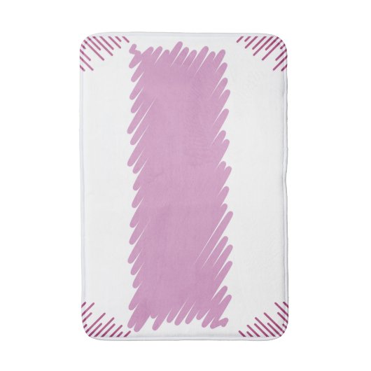 Tapis de bain à la bordure rose avec conception de (Devant (Vertical))