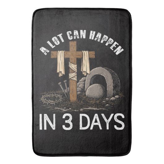 Tapis De Bain A Lot Can Happen In 3 Days Easter Religious (devant Vertical)