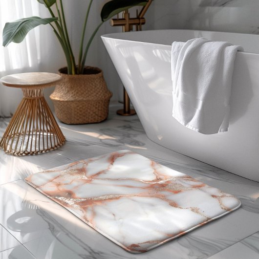 Tapis De Bain A luxurious rose-gold marble background