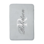Tapis de bain à monogramme de nom gris | petit moy (Devant (Vertical))