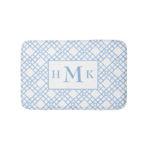 Tapis de bain à monogramme en treillis de bambou p
