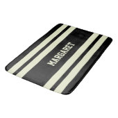 Tapis de bain à monogramme noir et blanc moderne e (Angle)