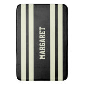 Tapis de bain à monogramme noir et blanc moderne e (devant Vertical)