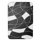 Tapis de bain à motif abstrait noir et blanc moder (devant Vertical)
