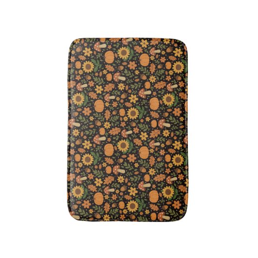 Tapis de bain à motif automnal rustique dessiné à  (Devant (Vertical))