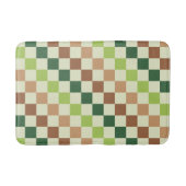 Tapis de bain à motif damier vert acide et noir (Devant)