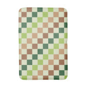 Tapis de bain à motif damier vert acide et noir (Devant (Vertical))