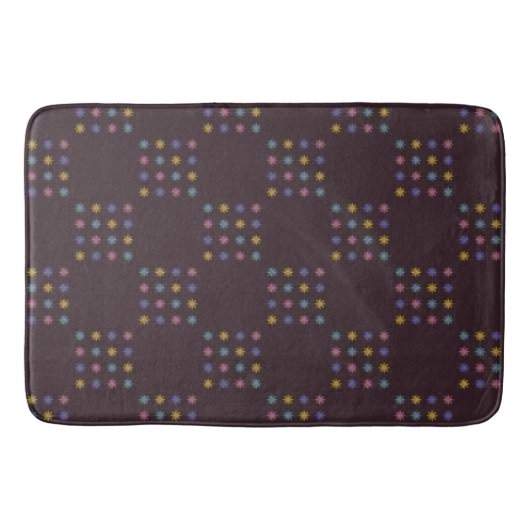 Tapis de bain à motif de blocs de fleurs (Devant)
