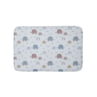Tapis de bain à motif de nursery éléphant