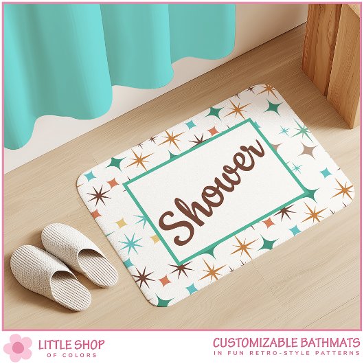 Tapis de bain à motif étoiles de style rétro