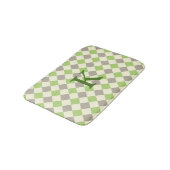 Tapis de bain à motifs de losanges vert, gris, et (Angle)
