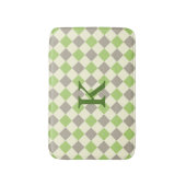 Tapis de bain à motifs de losanges vert, gris, et (Devant (Vertical))