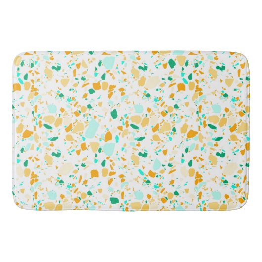 Tapis de bain à motifs Terrazzo vert et or (Devant)