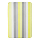 Tapis de bain à rayures jaunes, blanches et grises (devant Vertical)