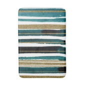 Tapis de bain à rayures parties scintillant verte  (Devant (Vertical))