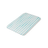 Tapis de bain à rayures turquoise (Angle)
