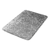 Tapis de bain à texture parties scintillant argent (Angle)