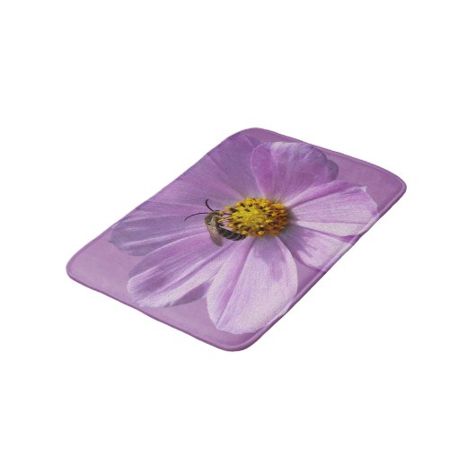 Tapis De Bain Abeille sur fleur violette (Angle)