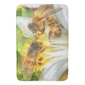 Tapis De Bain Abeilles De Miel Sur L'Aquarelle De Fleur De Citro (devant Vertical)