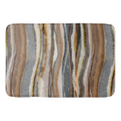 Tapis De Bain Abstract Agate Stripes Neutral Earth Tones (Devant)