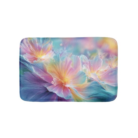 Tapis De Bain Abstract cosmic floral explosion in pastel (Devant)