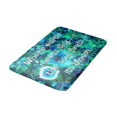 Tapis De Bain Abstract Floral Teal Blue Green Personalized (Angle)