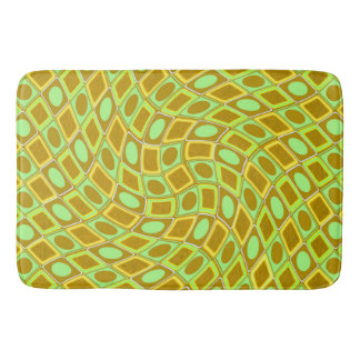 Tapis De Bain Abstract geometric swirl retro lime pattern