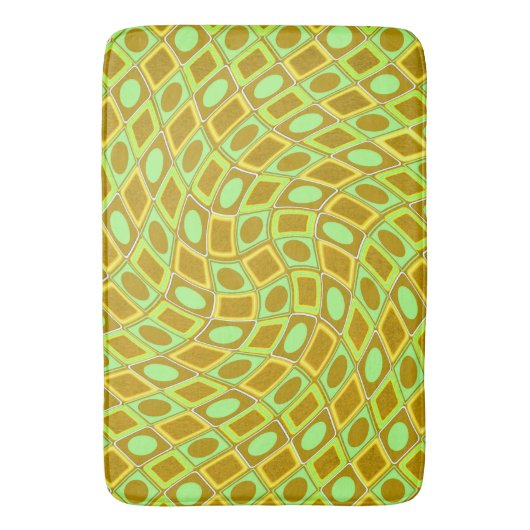 Tapis De Bain Abstract geometric swirl retro lime pattern (devant Vertical)