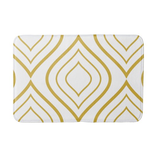Tapis De Bain Abstract geometrical, white and gold (Devant)