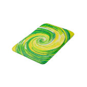 Tapis De Bain Abstract Green Yellow Spiral Art (Angle)