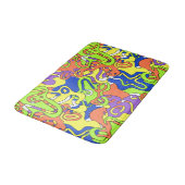 Tapis De Bain Abstract Neon Doodle Maze Pattern (Angle)