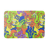Tapis De Bain Abstract Neon Doodle Maze Pattern (Devant)