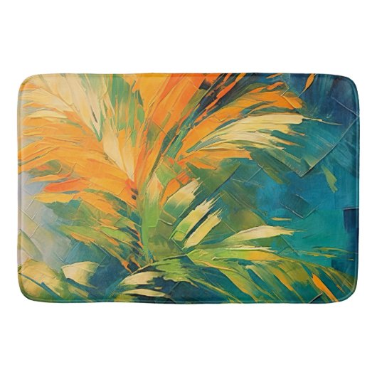 Tapis De Bain Abstract Palm Burst – Tropical Energy in Motion (Devant)