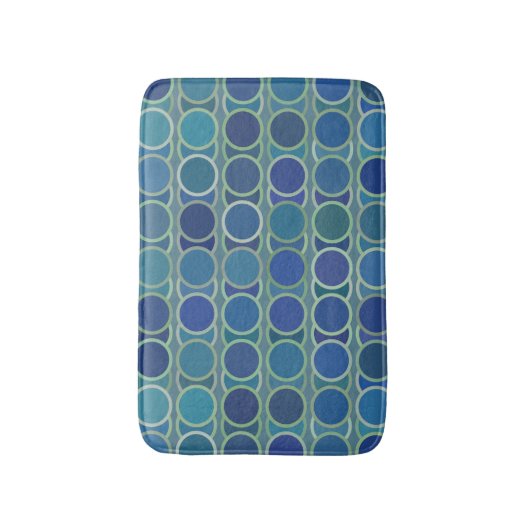 Tapis De Bain Abstract Shades of Blue Circle Pattern (Devant (Vertical))