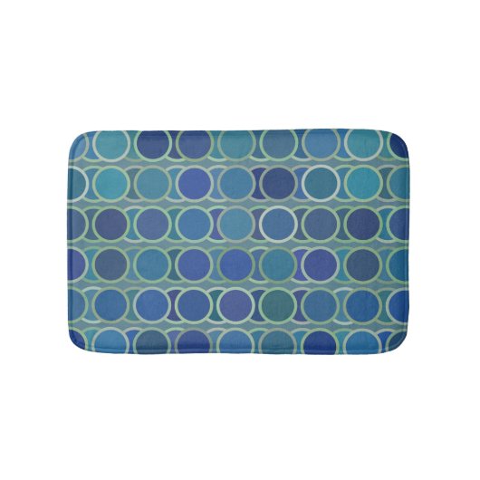 Tapis De Bain Abstract Shades of Blue Circle Pattern (Devant)