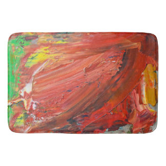 Tapis De Bain Abstract Vertical Gesture in Red