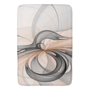 Tapis De Bain Abstrait Anthracite Grey Sienna Art moderne fracta