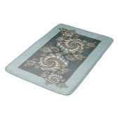 Tapis De Bain Abstrait Beige clair Bleu Fractal Art Spirales (Angle)