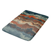 Tapis De Bain Abstrait bleu et rouille (Angle)