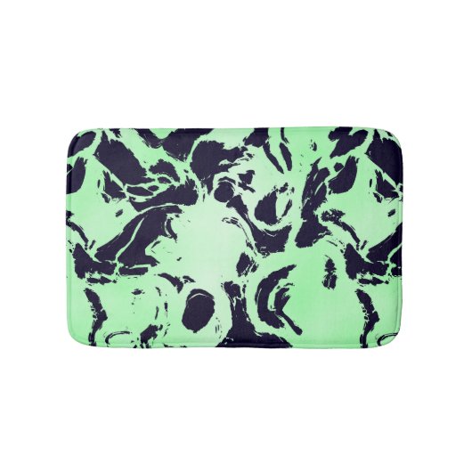 Tapis De Bain Abstrait bleu et vert (Devant)