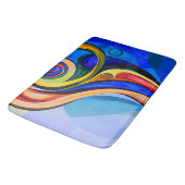 Tapis De Bain Abstrait bleu jaune orange (Angle)