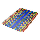 Tapis De Bain Abstrait bleu jaune orange (Angle)